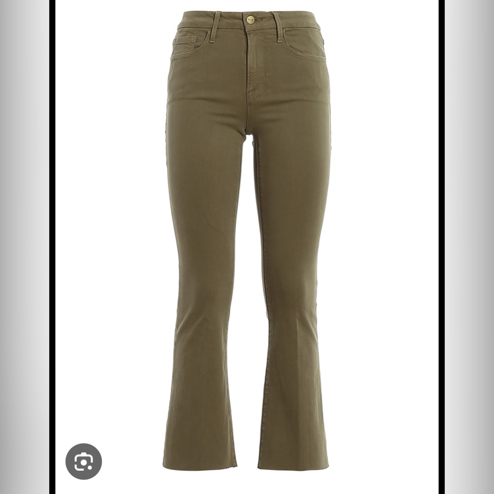Frame Denim Green Ankle Cropped Jeans